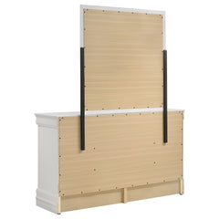 Louis Philippe White 6-drawer Dresser and Mirror - Ornate Home