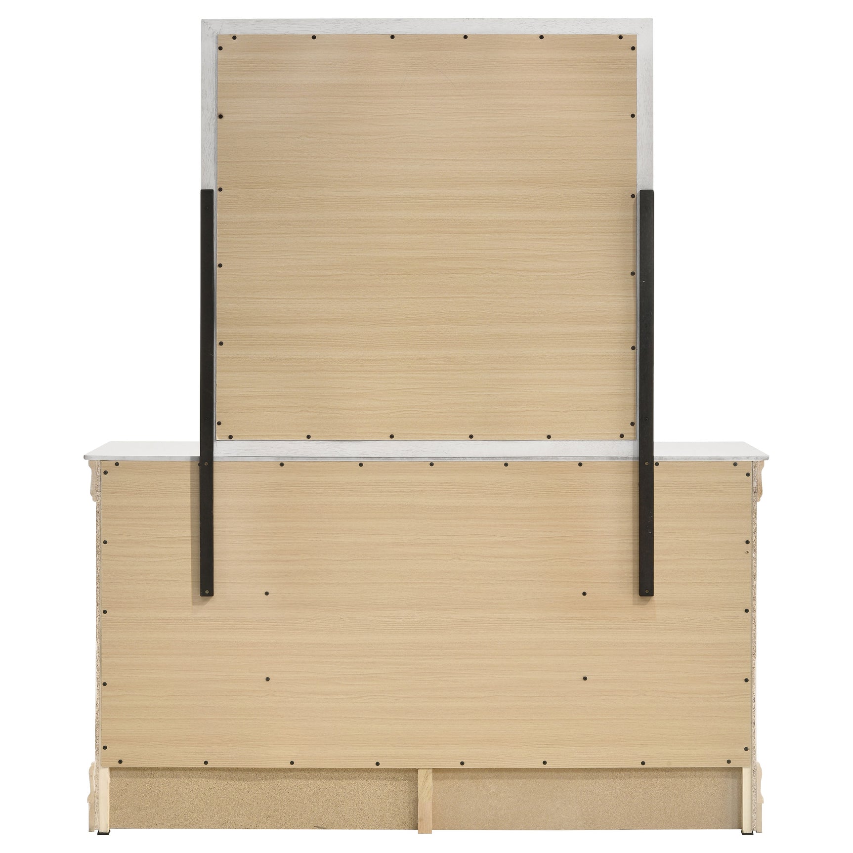 Louis Philippe White 6-drawer Dresser and Mirror - Ornate Home