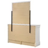 Louis Philippe White 6-drawer Dresser and Mirror - Ornate Home