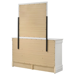 Louis Philippe White 6-drawer Dresser and Mirror - Ornate Home