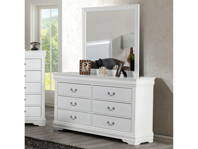 Louis Philippe White 5 Pc. Queen Bedroom Set w/ Chest - Ornate Home