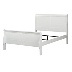 Louis Philippe White Eastern King Sleigh Bed - Ornate Home