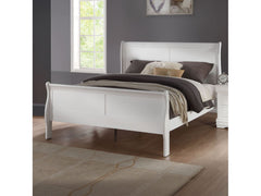 Louis Philippe White Eastern King Sleigh Bed - Ornate Home