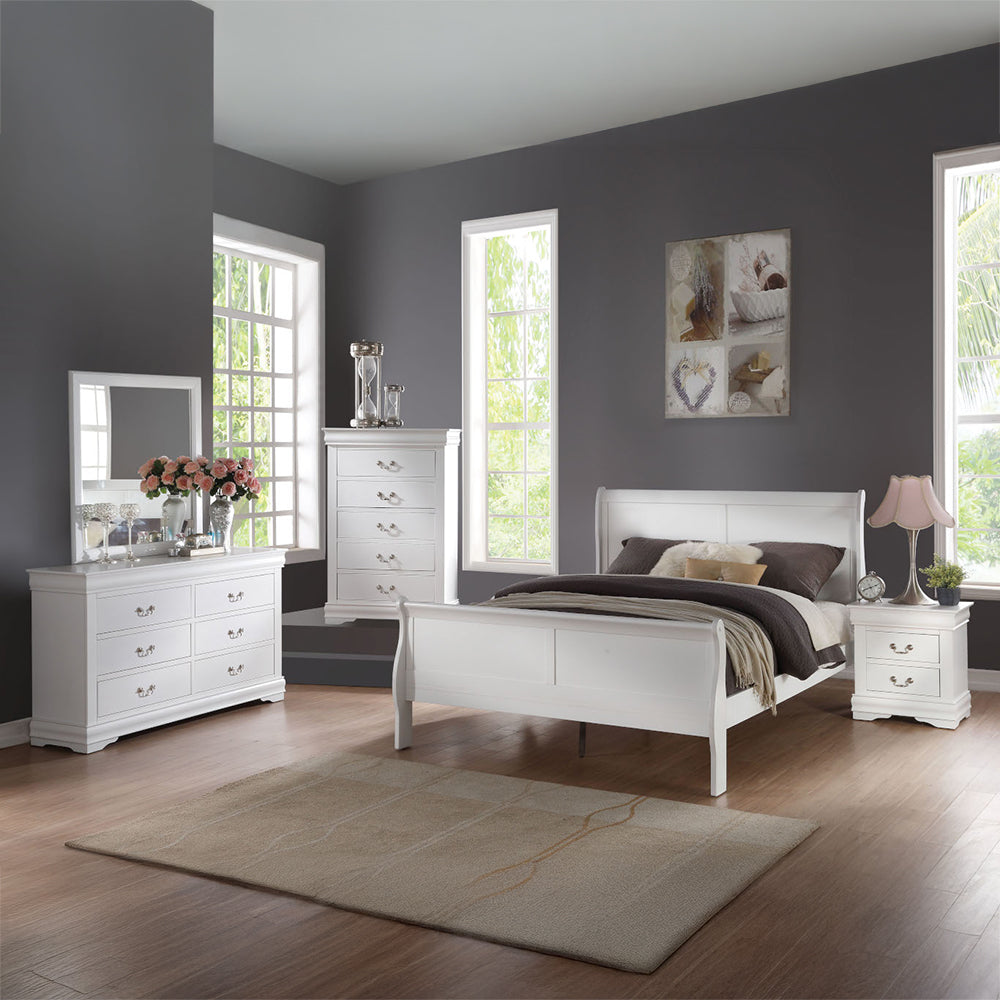 Louis Philippe White Queen Bed - Ornate Home