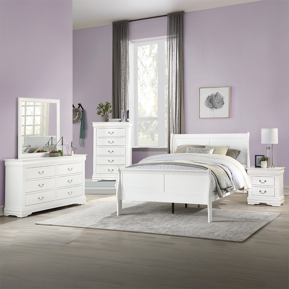 Louis Philippe White Queen Bed - Ornate Home