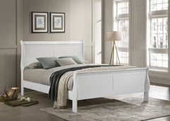 Louis Philippe White Queen Sleigh Bed - Ornate Home