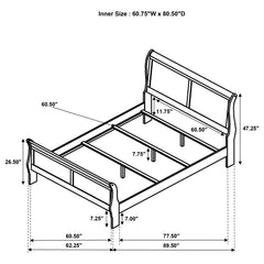 Louis Philippe White Queen Sleigh Bed - Ornate Home