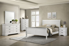 Louis Philippe White Queen Sleigh Bed - Ornate Home