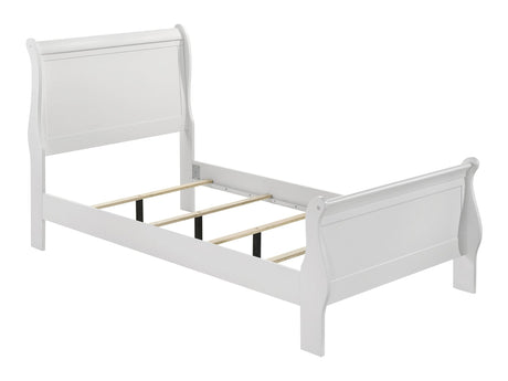 Louis Philippe White Twin Sleigh Bed - Ornate Home