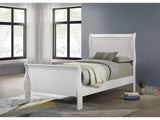 Louis Philippe White Twin Sleigh Bed - Ornate Home