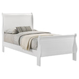Louis Philippe White Twin Sleigh Bed - Ornate Home
