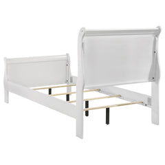 Louis Philippe White Twin Sleigh Bed - Ornate Home