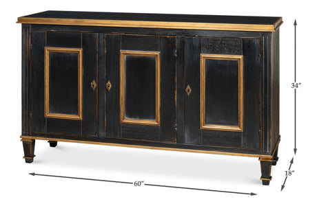 Louis Xvi Black Buffet - Ornate Home
