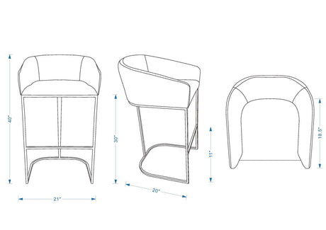 Louvre Barstool in Black (set of 3) - Ornate Home