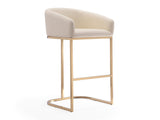 Louvre Barstool in Cream and Titanium Gold - Ornate Home
