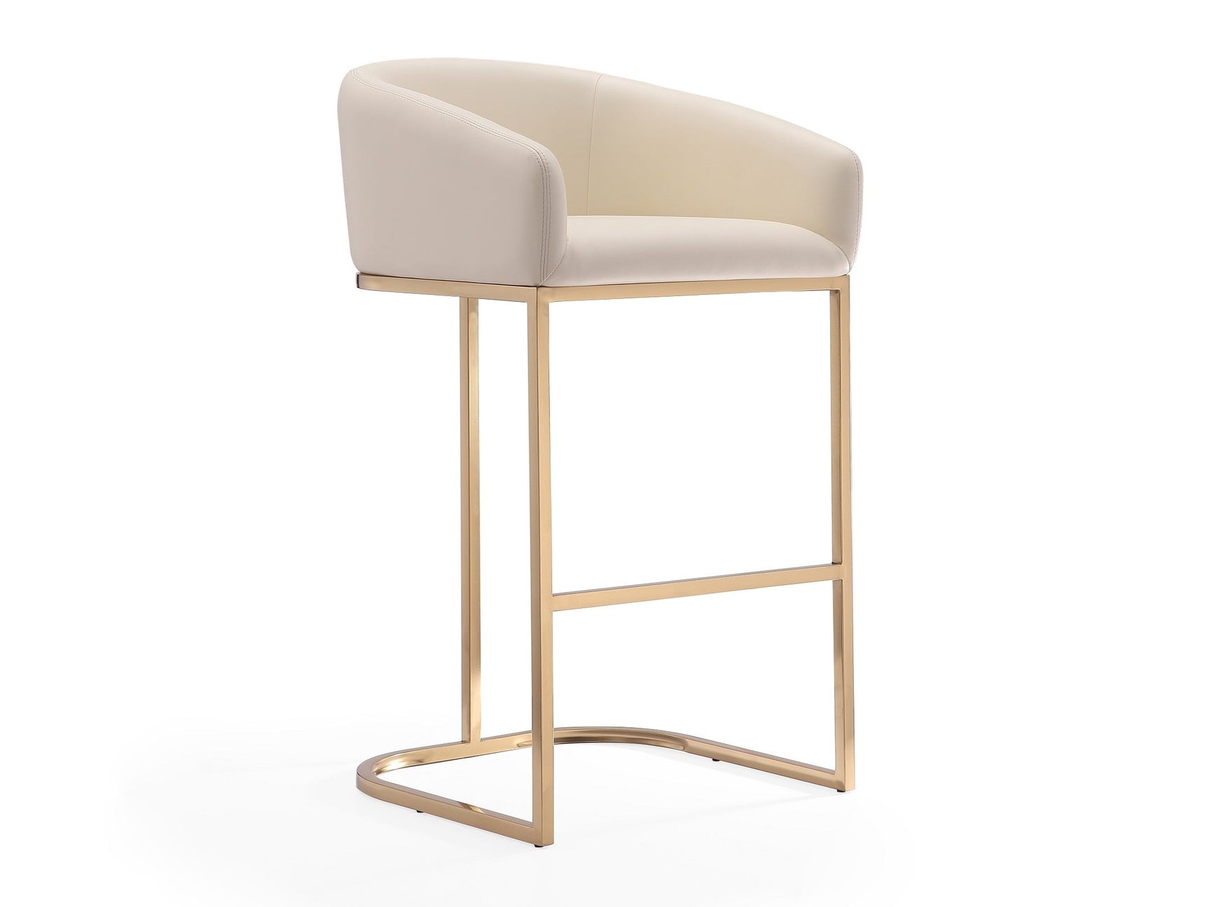 Louvre Barstool in Cream and Titanium Gold - Ornate Home