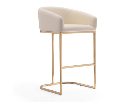 Louvre Barstool in Cream and Titanium Gold - Ornate Home