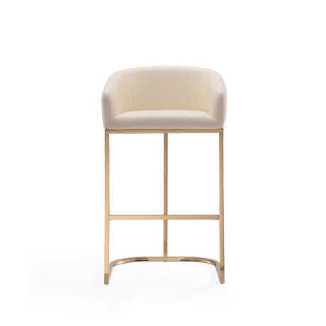 Louvre Barstool in Cream and Titanium Gold - Ornate Home