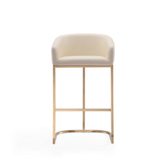 Louvre Barstool in Cream and Titanium Gold (set of 2) - Ornate Home