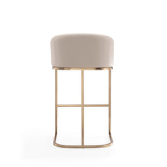 Louvre Barstool in Cream and Titanium Gold (set of 3) - Ornate Home