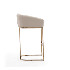 Louvre Barstool in Cream and Titanium Gold (set of 3) - Ornate Home
