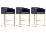 Louvre Counter Stool in Black (set of 3) - Ornate Home