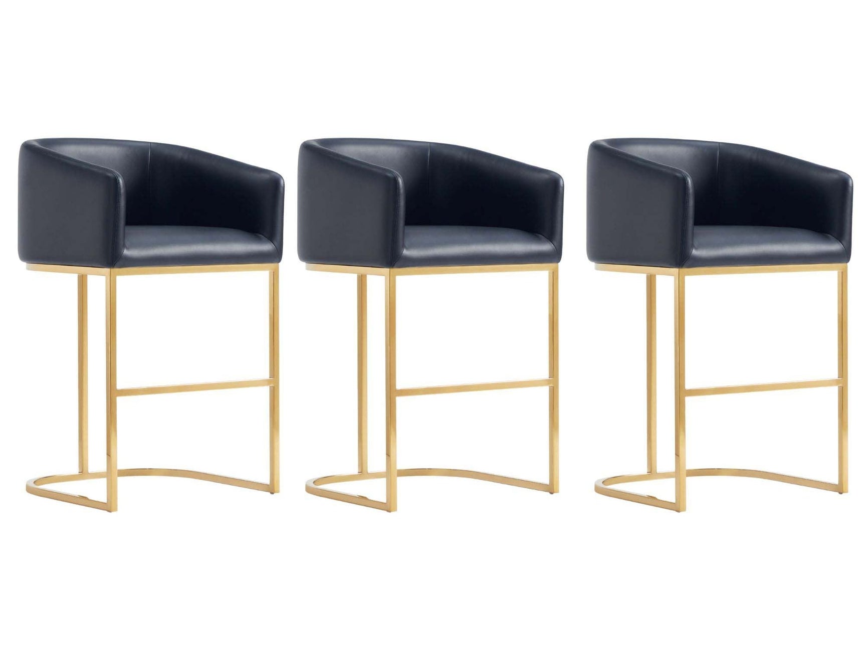 Louvre Counter Stool in Black (set of 3) - Ornate Home