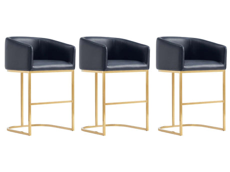 Louvre Counter Stool in Black (set of 3) - Ornate Home