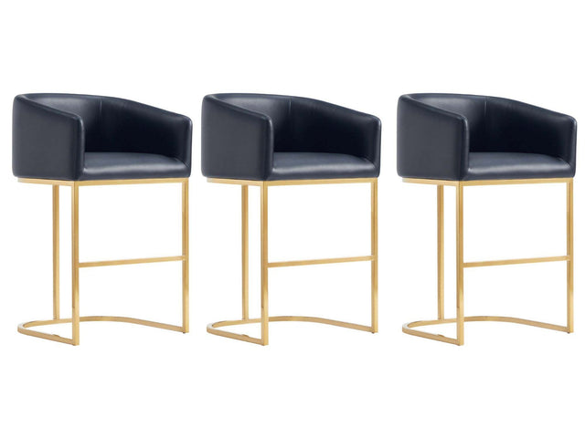 Louvre Counter Stool in Black (set of 3) - Ornate Home