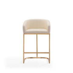Louvre Counter Stool in Cream and Titanium Gold (set of 3) - Ornate Home