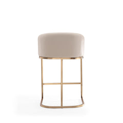 Louvre Counter Stool in Cream and Titanium Gold (set of 3) - Ornate Home