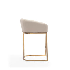 Louvre Counter Stool in Cream and Titanium Gold (set of 3) - Ornate Home