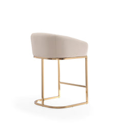 Louvre Counter Stool in Cream and Titanium Gold (set of 3) - Ornate Home
