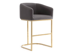 Louvre Counter Stool in Grey and Titanium Gold - Ornate Home