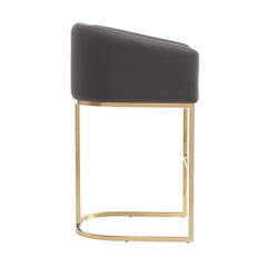 Louvre Counter Stool in Grey and Titanium Gold - Ornate Home