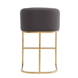 Louvre Counter Stool in Grey and Titanium Gold - Ornate Home