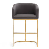Louvre Counter Stool in Grey and Titanium Gold (set of 2) - Ornate Home