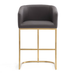 Louvre Counter Stool in Grey and Titanium Gold (set of 2) - Ornate Home