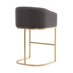 Louvre Counter Stool in Grey and Titanium Gold (set of 2) - Ornate Home