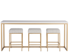 Love Joy Bliss Alabaster/Soft Gold Console Table - Ornate Home