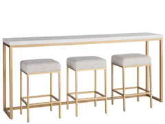 Love Joy Bliss Alabaster/Soft Gold Console Table - Ornate Home