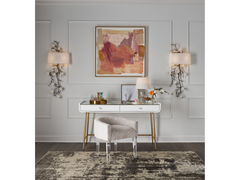 Love Joy Bliss Bubbly Champagne/Lucite Vanity Chair - Ornate Home