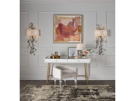 Love Joy Bliss Bubbly Champagne/Lucite Vanity Chair - Ornate Home