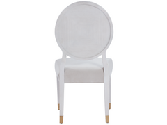 Love Joy Bliss Diamond Velvet Pearl/Alabaster Oval Back Side Chair (Set of 2) - Ornate Home