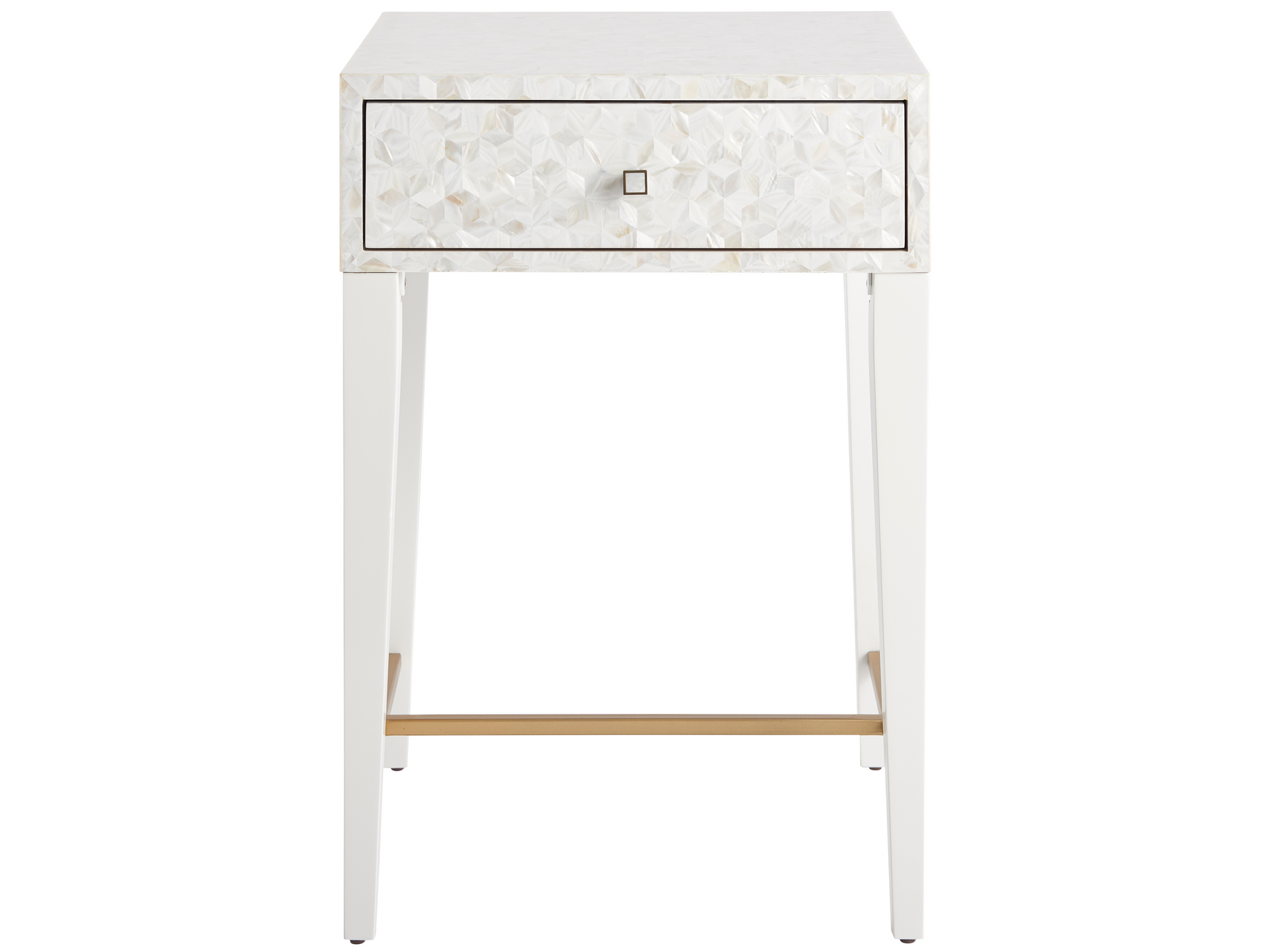 Love Joy Bliss Mother Of Pearl/White Bedside Table - Ornate Home
