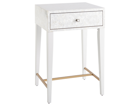 Love Joy Bliss Mother Of Pearl/White Bedside Table - Ornate Home