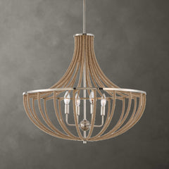 Lovelock Nickel 4 Light Rope Empire Chandelier - Ornate Home