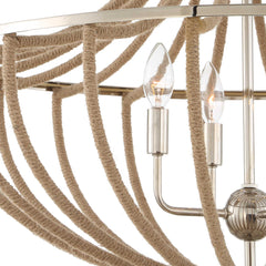 Lovelock Nickel 4 Light Rope Empire Chandelier - Ornate Home