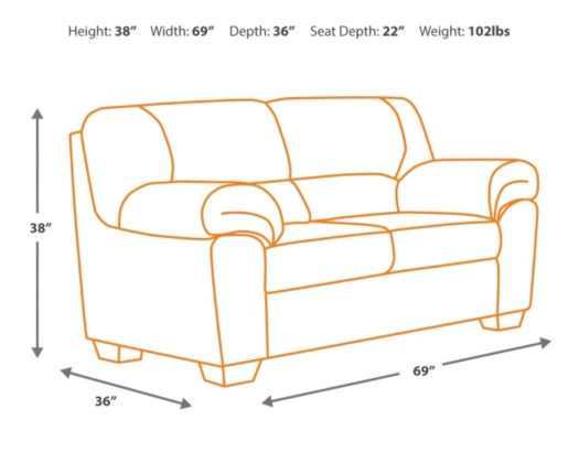 (Online Special Price) Bladen Coffee Stationary Loveseat - Ornate Home