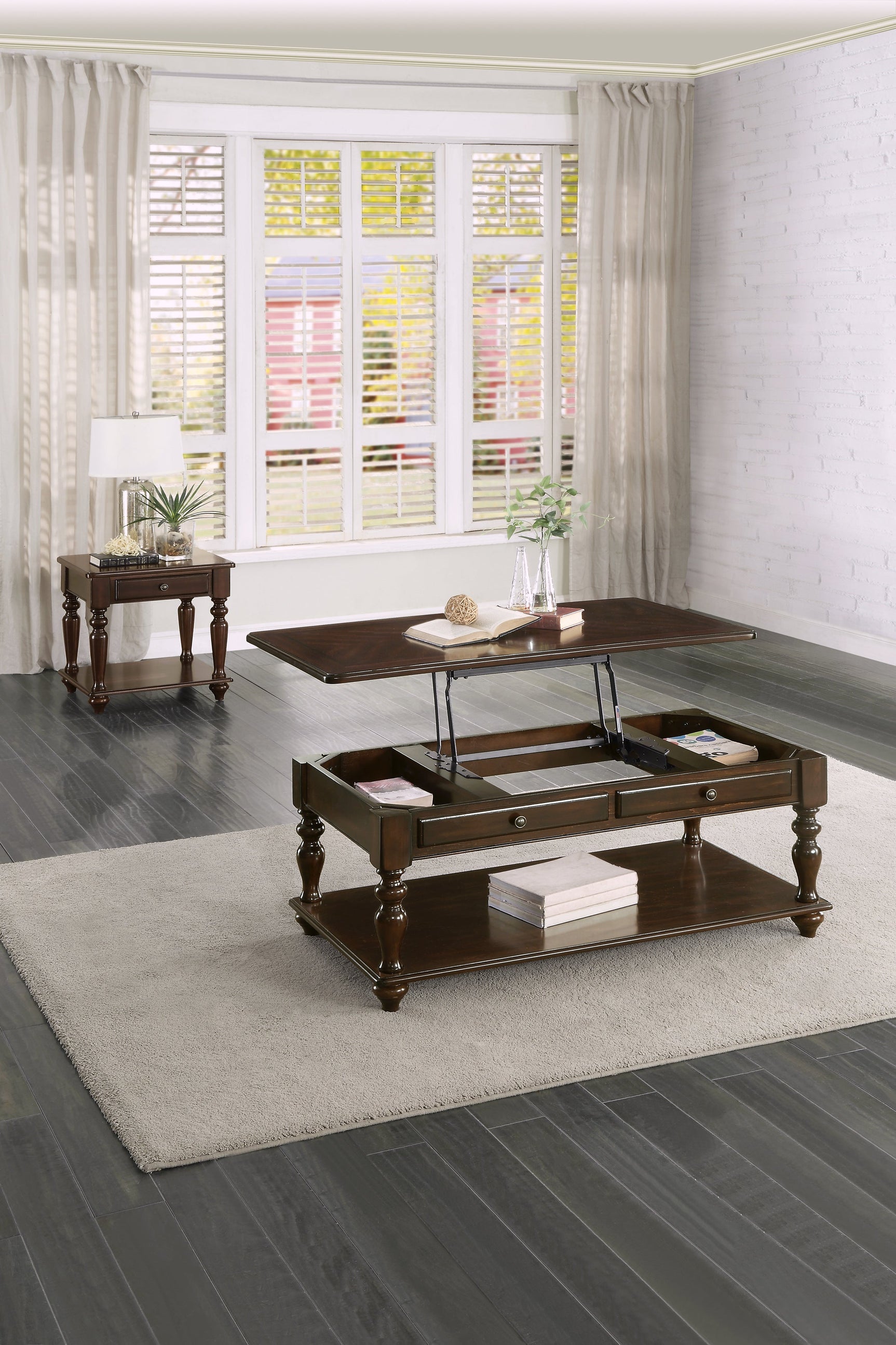 Lovington Espresso Lift Top Cocktail Table - Ornate Home